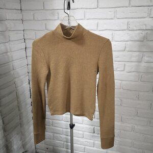 NWOT American Eagle Girls Size Medium Tan Mock Neck Sweater